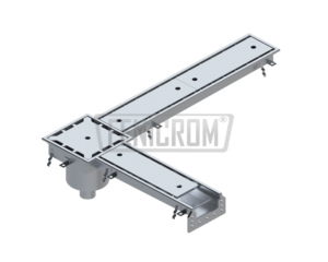 Stainless steel modular drain channel NYD-LAG normal duty L shaped insulated sloping towards the gully South Africa